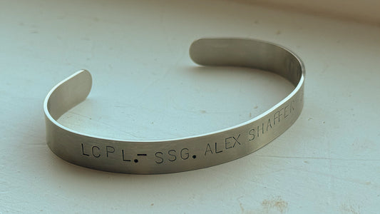 Hand stamped memorial band